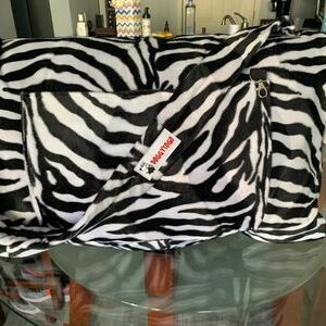 Zebra faux fur bag